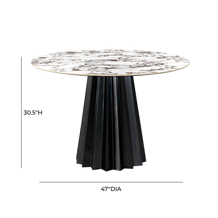 TOV Furniture Jimena Marble Ceramic 47" Round Dining Table