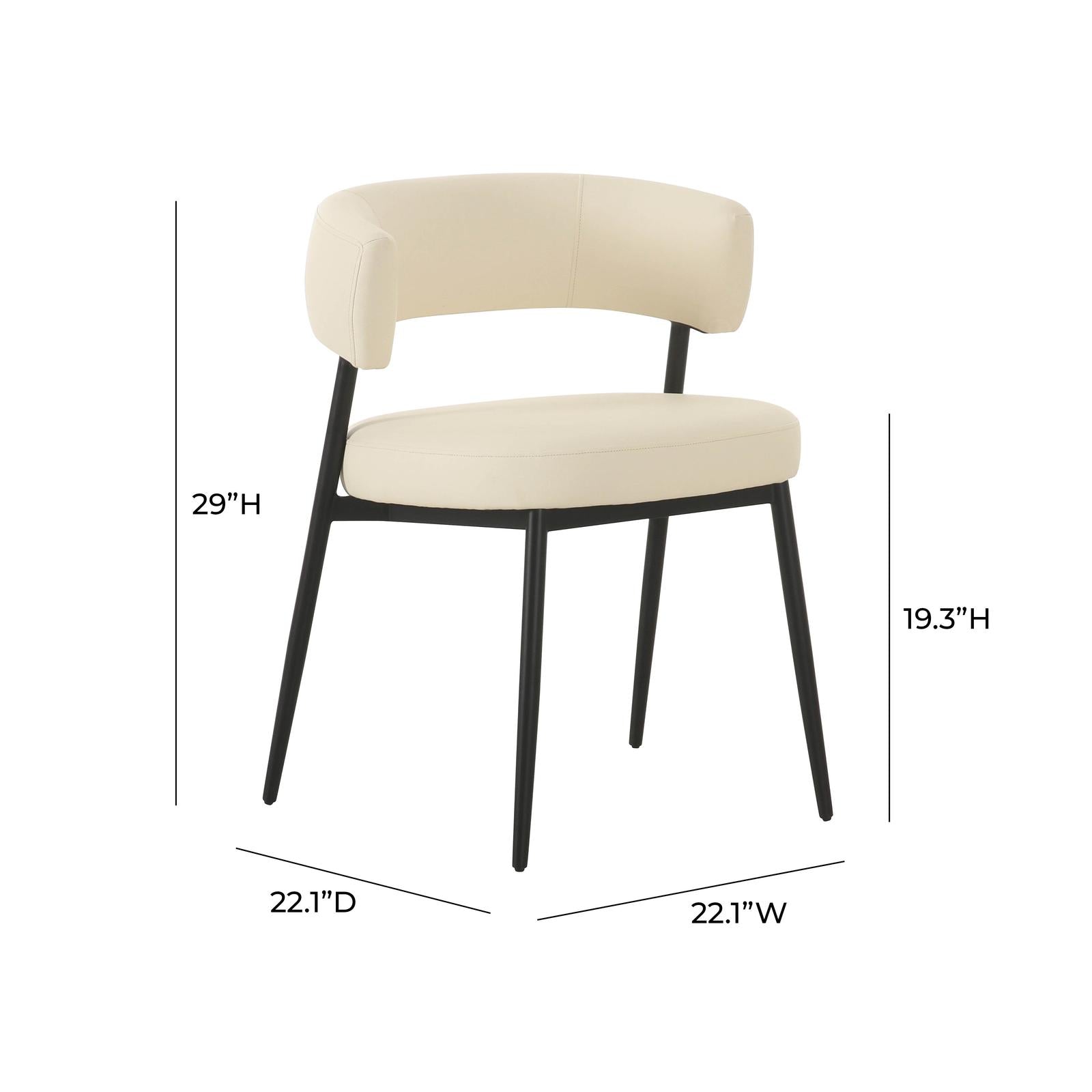 TOV Furniture Maxine Cream Vegan Leather Dining Chair
