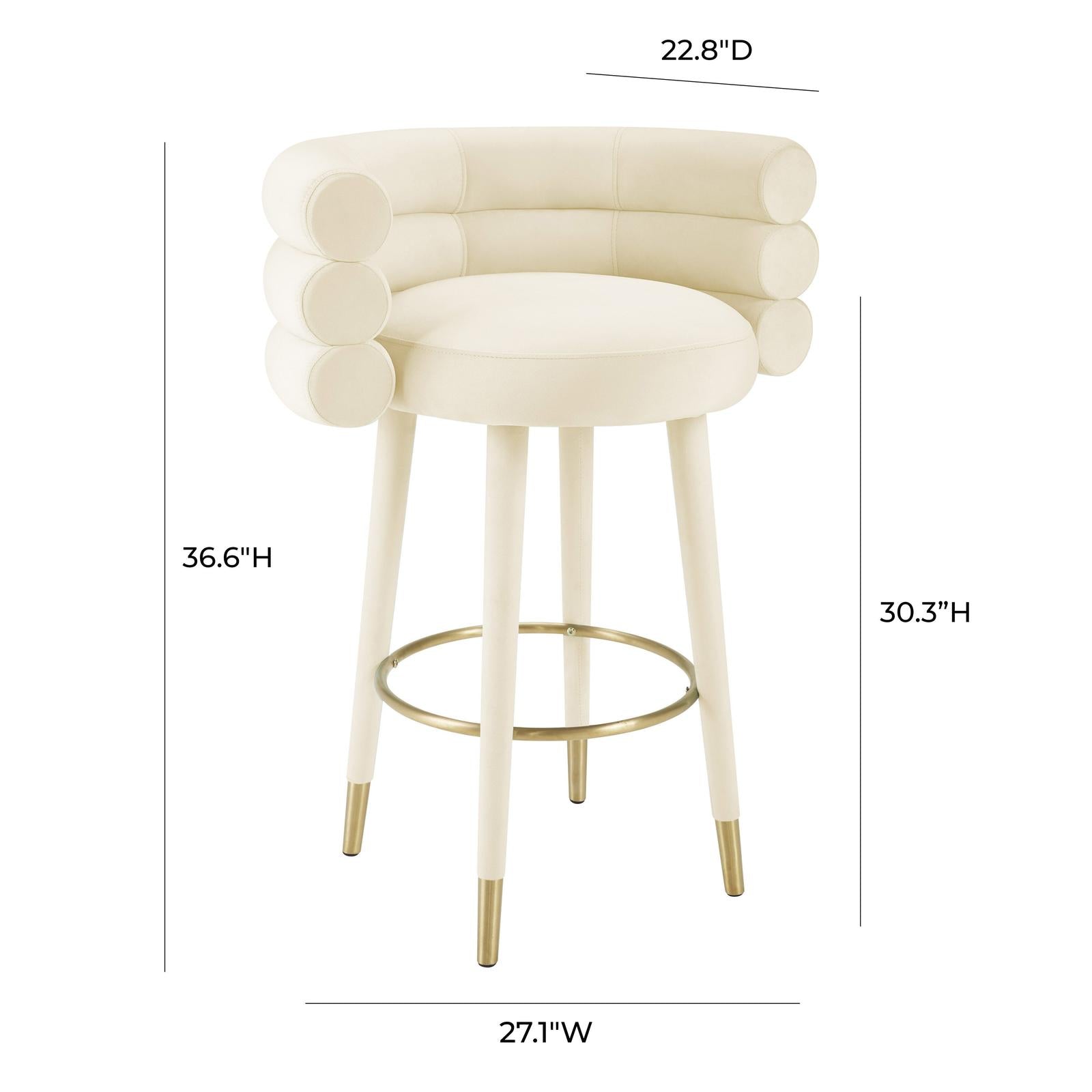 TOV Furniture Betty Performance Velvet Bar Stool