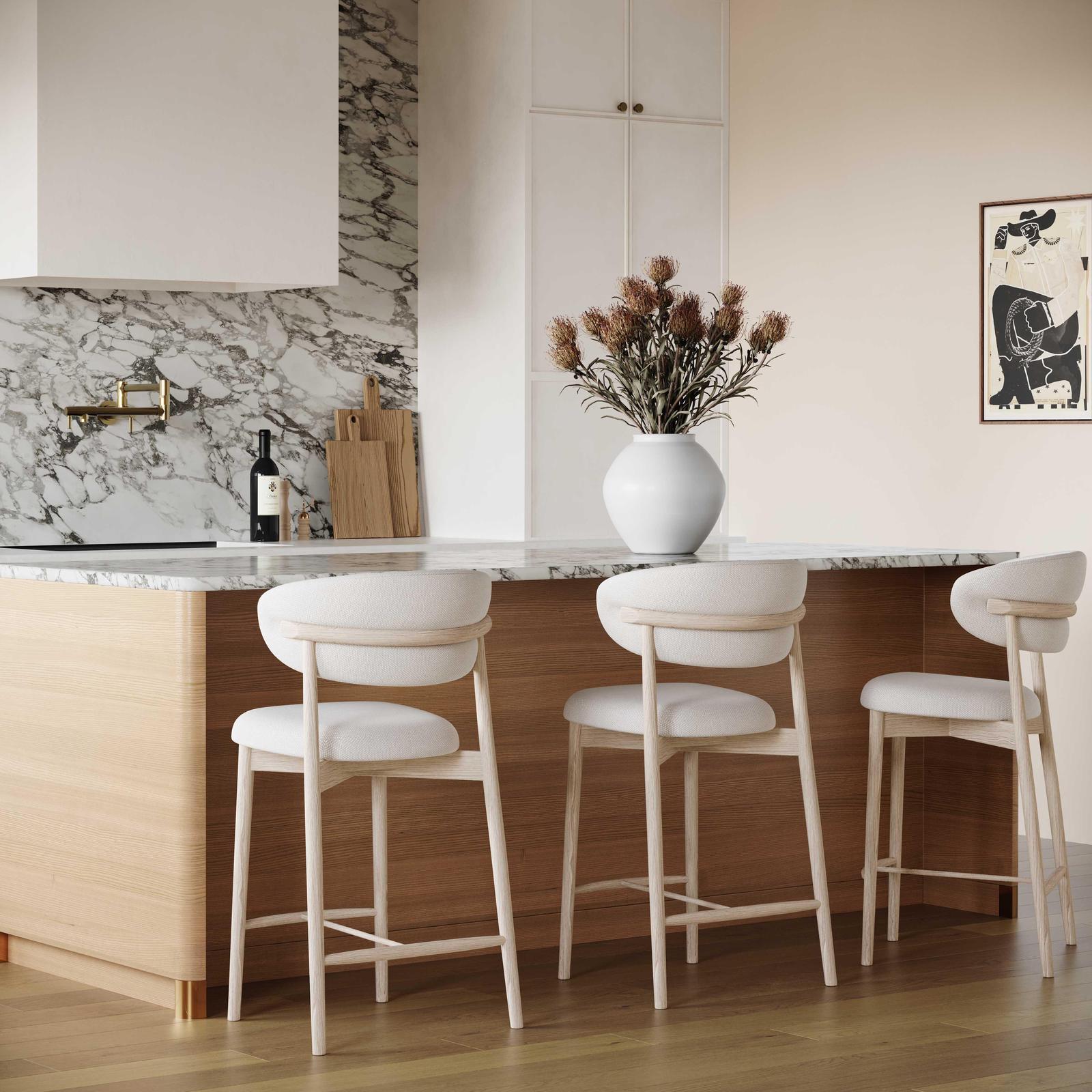 TOV Furniture Zinea Performance Textured Velvet Counter Stool
