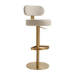 TOV Furniture Primrose Cream Textured Performance Fabric Adjustable Stool