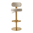 TOV Furniture Primrose Cream Textured Performance Fabric Adjustable Stool