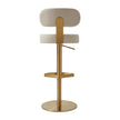 TOV Furniture Primrose Cream Textured Performance Fabric Adjustable Stool