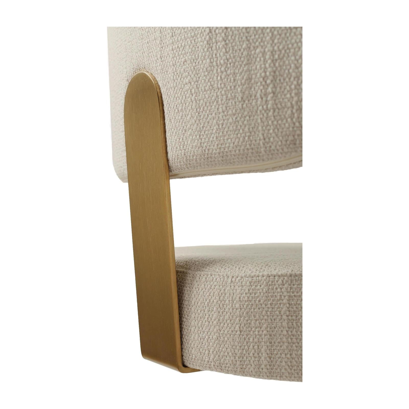 TOV Furniture Primrose Cream Textured Performance Fabric Adjustable Stool