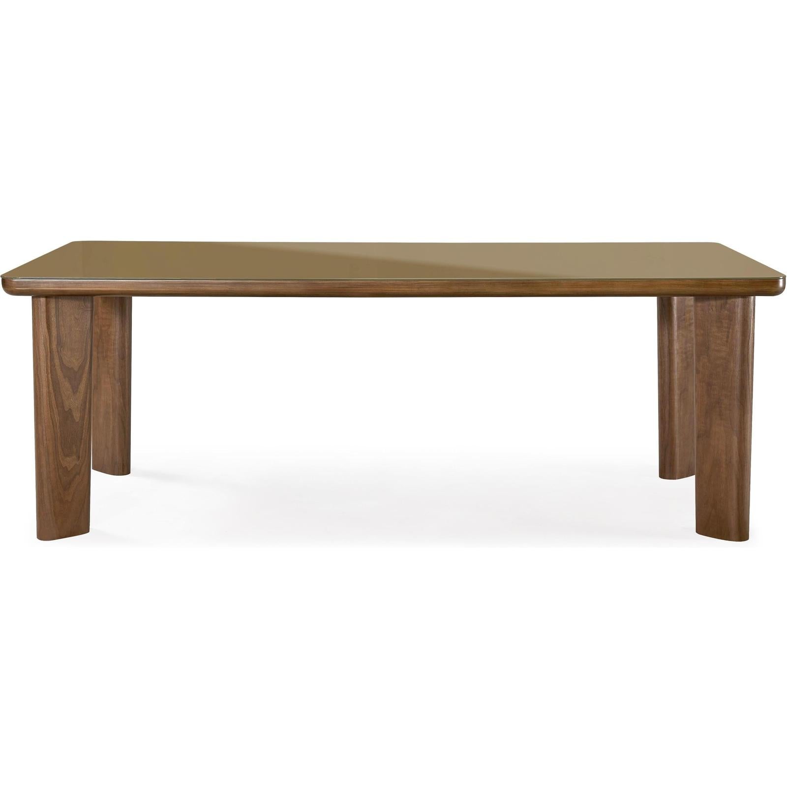 TOV Furniture Oani Walnut and Glass Rectangular Dining Table
