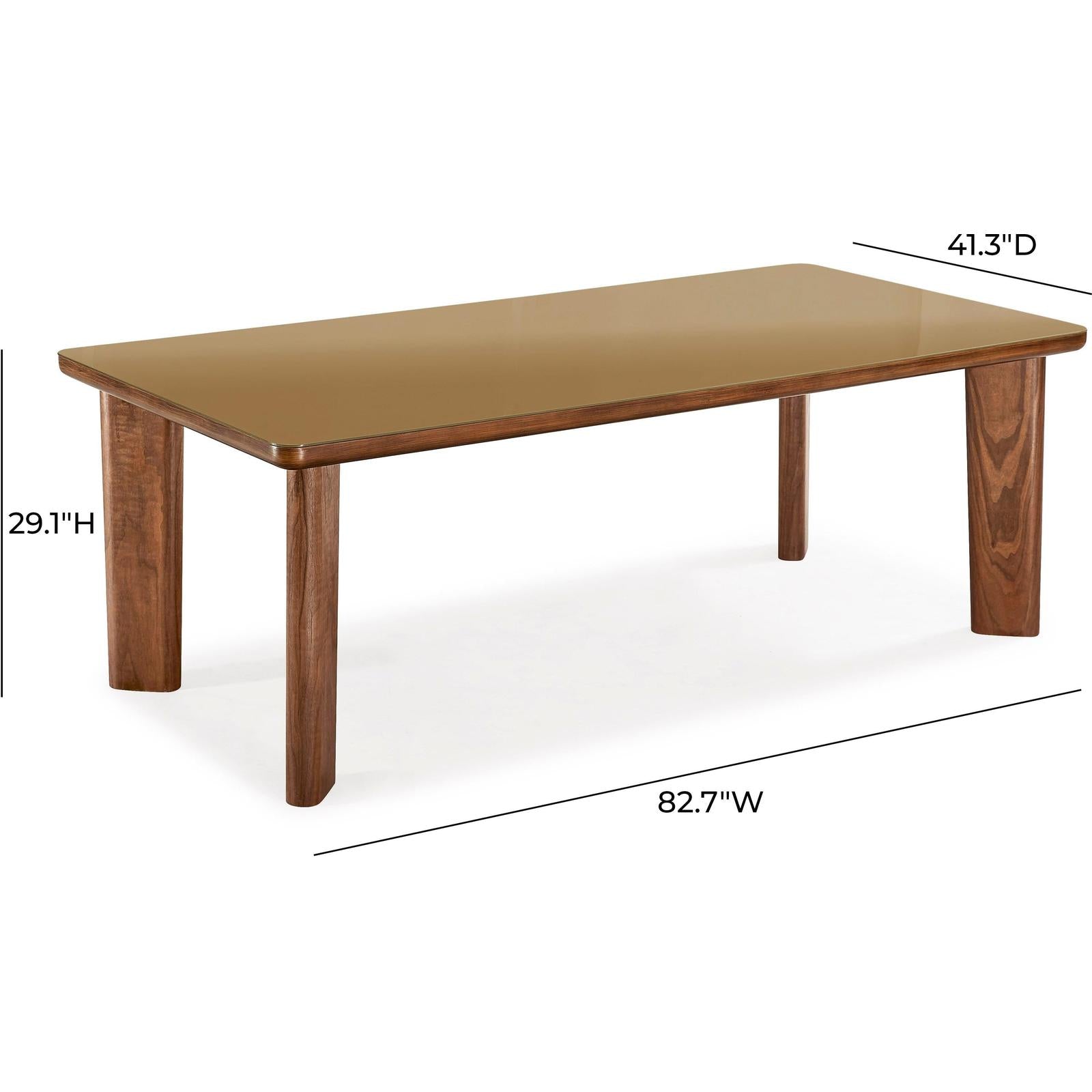 TOV Furniture Oani Walnut and Glass Rectangular Dining Table