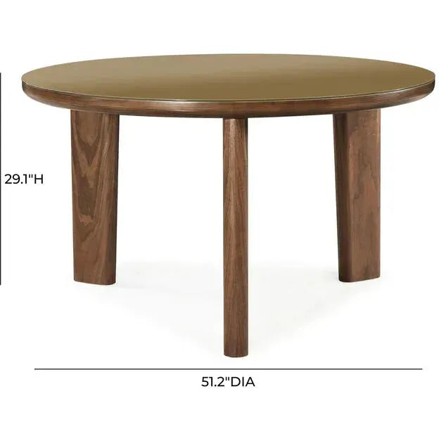 TOV Furniture Oani Walnut and Glass Dining Table