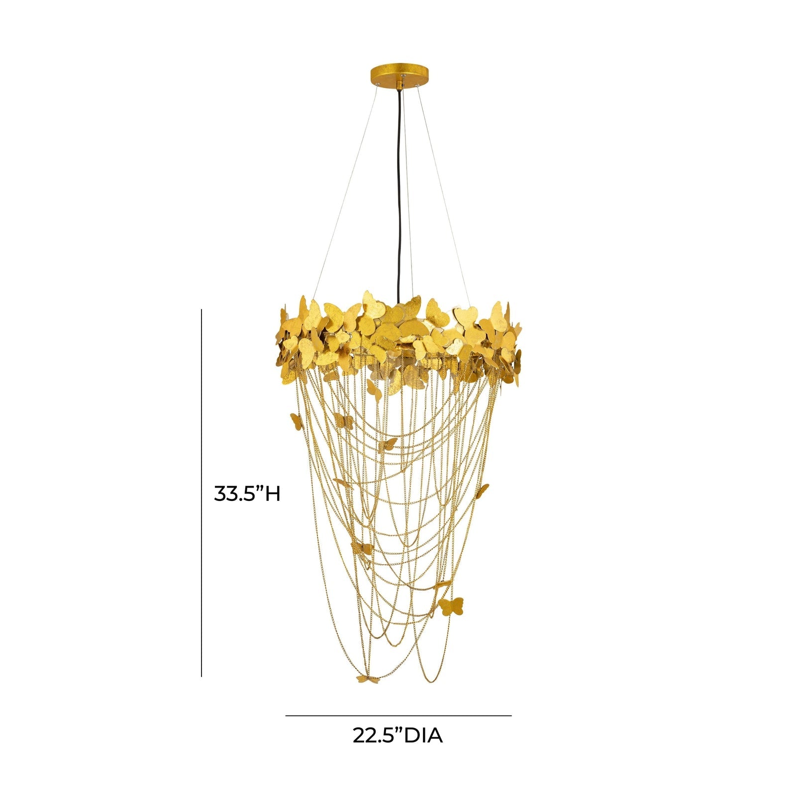 TOV Furniture Butterfly Gold Chandelier
