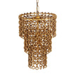 TOV Furniture Nirsa Brass Chain Link 3-Tier Chandelier