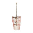 TOV Furniture Hampshire Pink Acrylic 3-Tier Chandelier