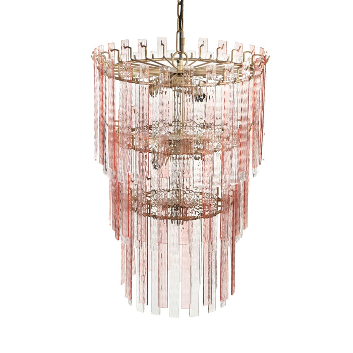 TOV Furniture Hampshire Pink Acrylic 3-Tier Chandelier