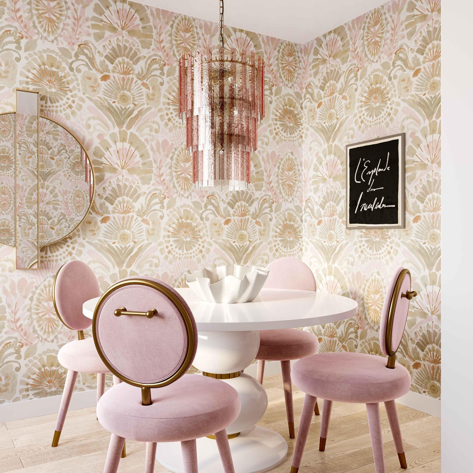 TOV Furniture Hampshire Pink Acrylic 3-Tier Chandelier