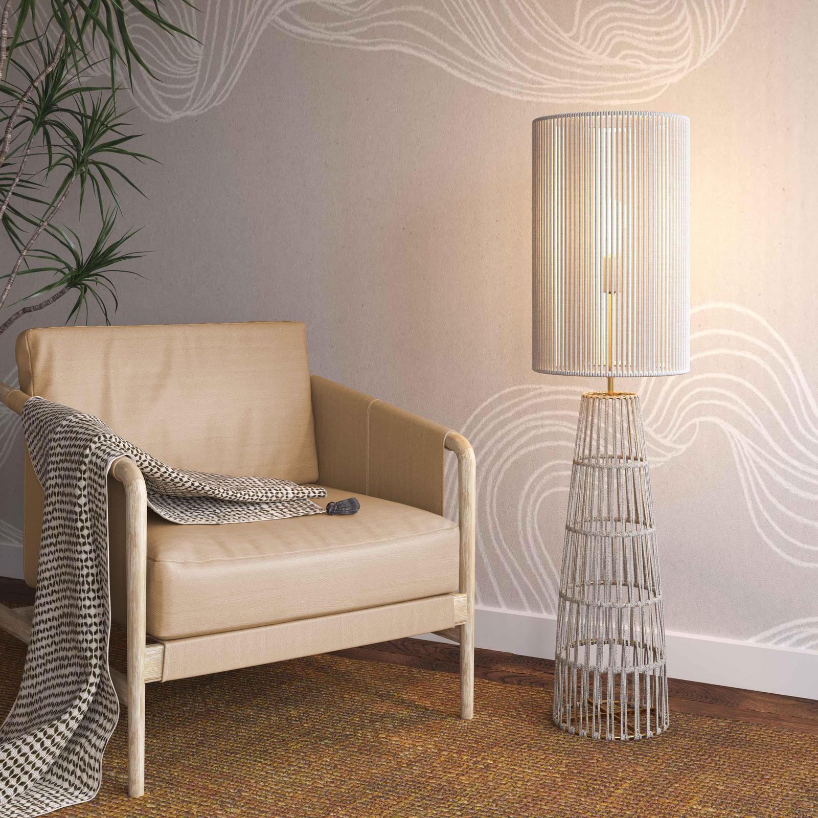 TOV Furniture Beam Cream Natural Jute Floor Lamp