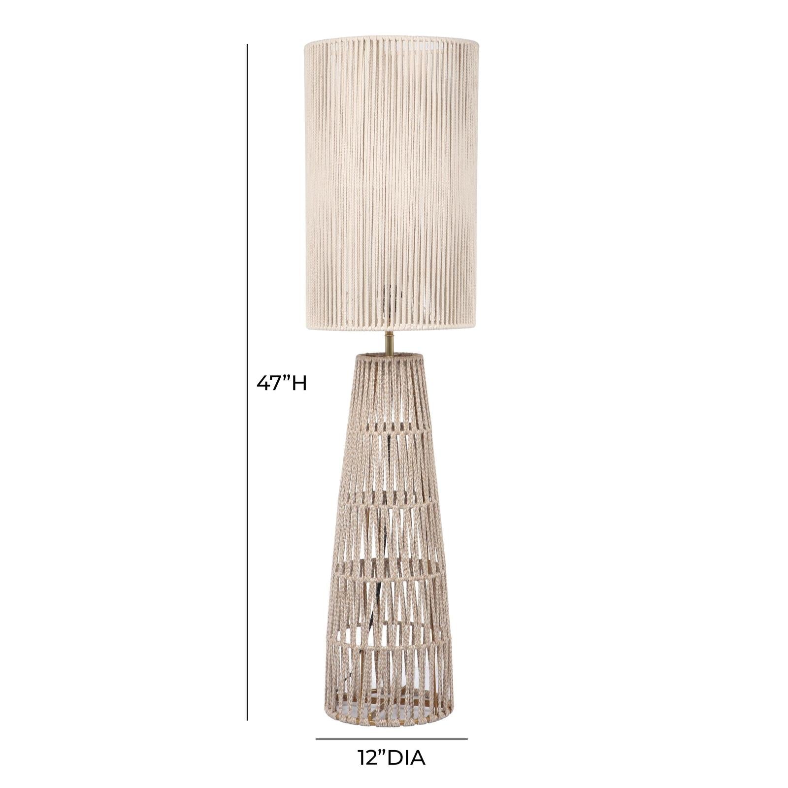 TOV Furniture Beam Cream Natural Jute Floor Lamp