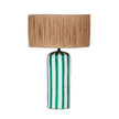 TOV Furniture Ravello Green Striped Papier Mache Table Lamp