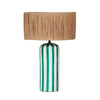 TOV Furniture Ravello Green Striped Papier Mache Table Lamp