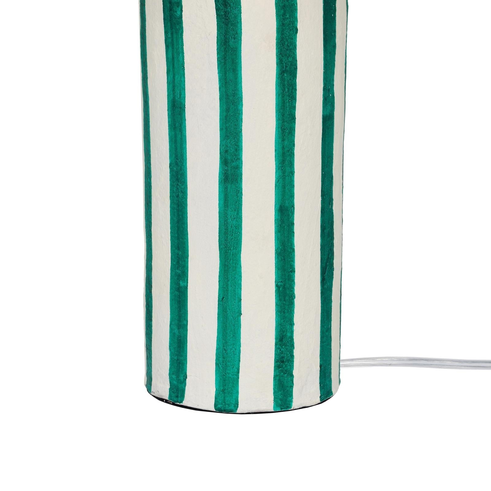 TOV Furniture Ravello Green Striped Papier Mache Table Lamp