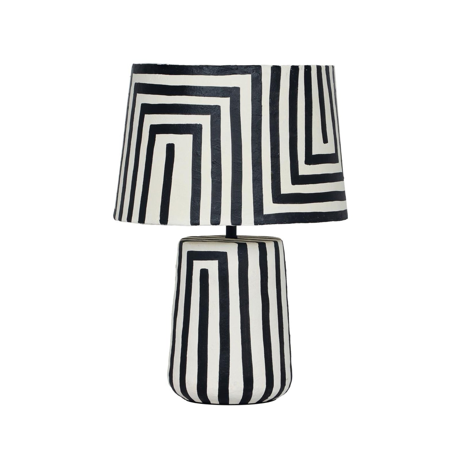 TOV Furniture Minori Black Striped Papier Mache Table Lamp