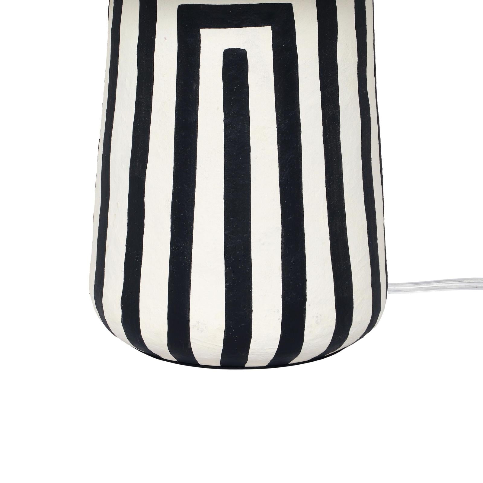 TOV Furniture Minori Black Striped Papier Mache Table Lamp