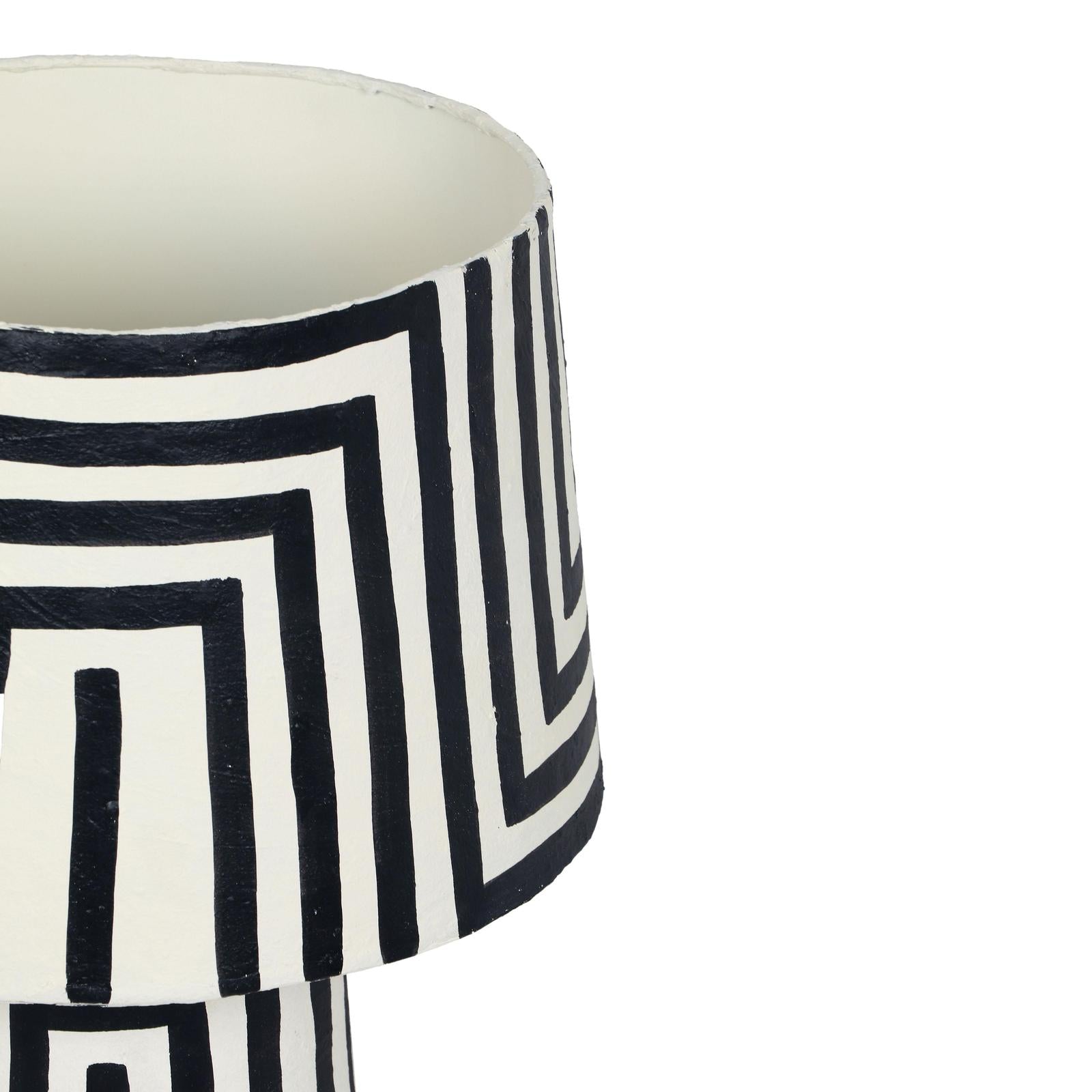 TOV Furniture Minori Black Striped Papier Mache Table Lamp