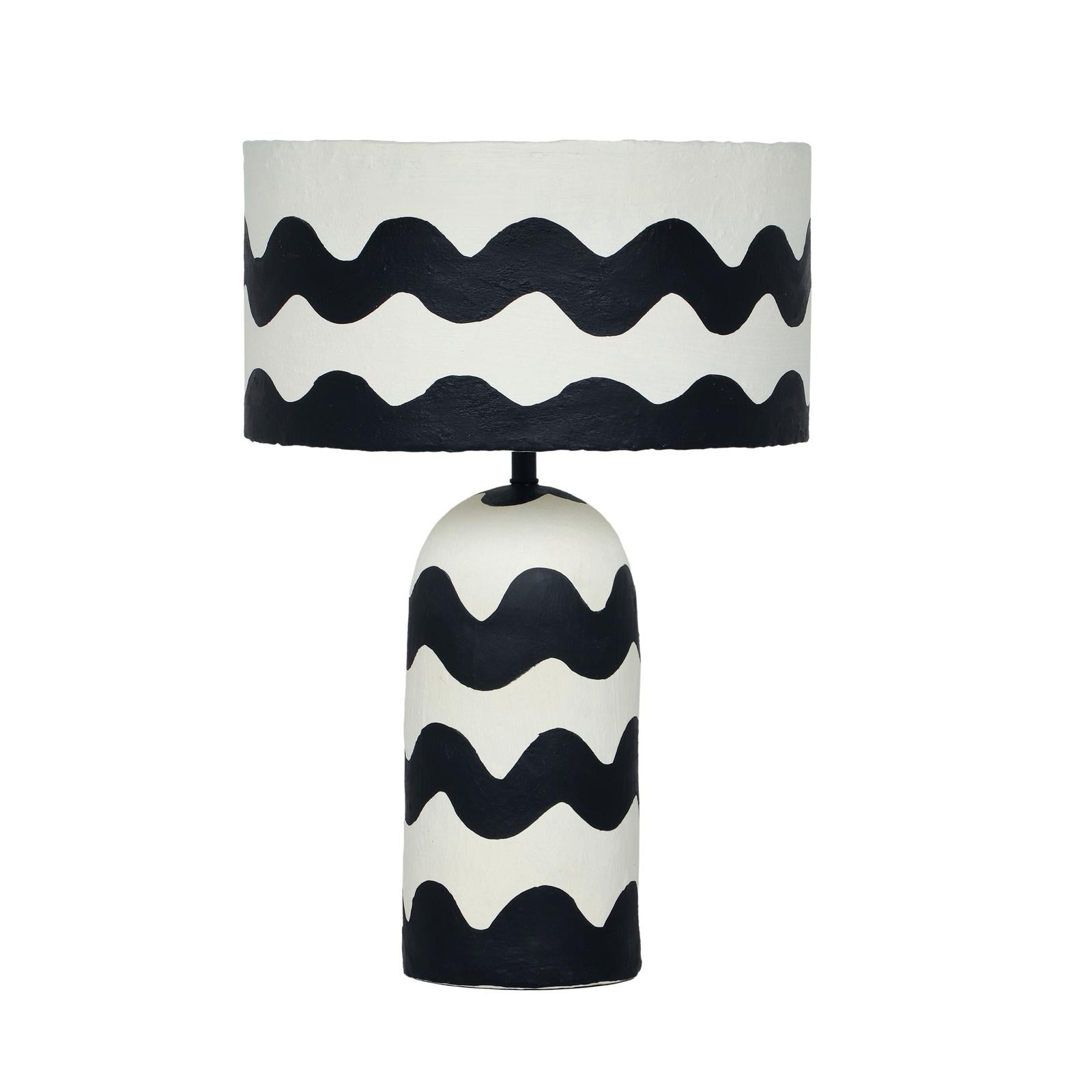 TOV Furniture Tropea Black Waves Papier Mache Table Lamp