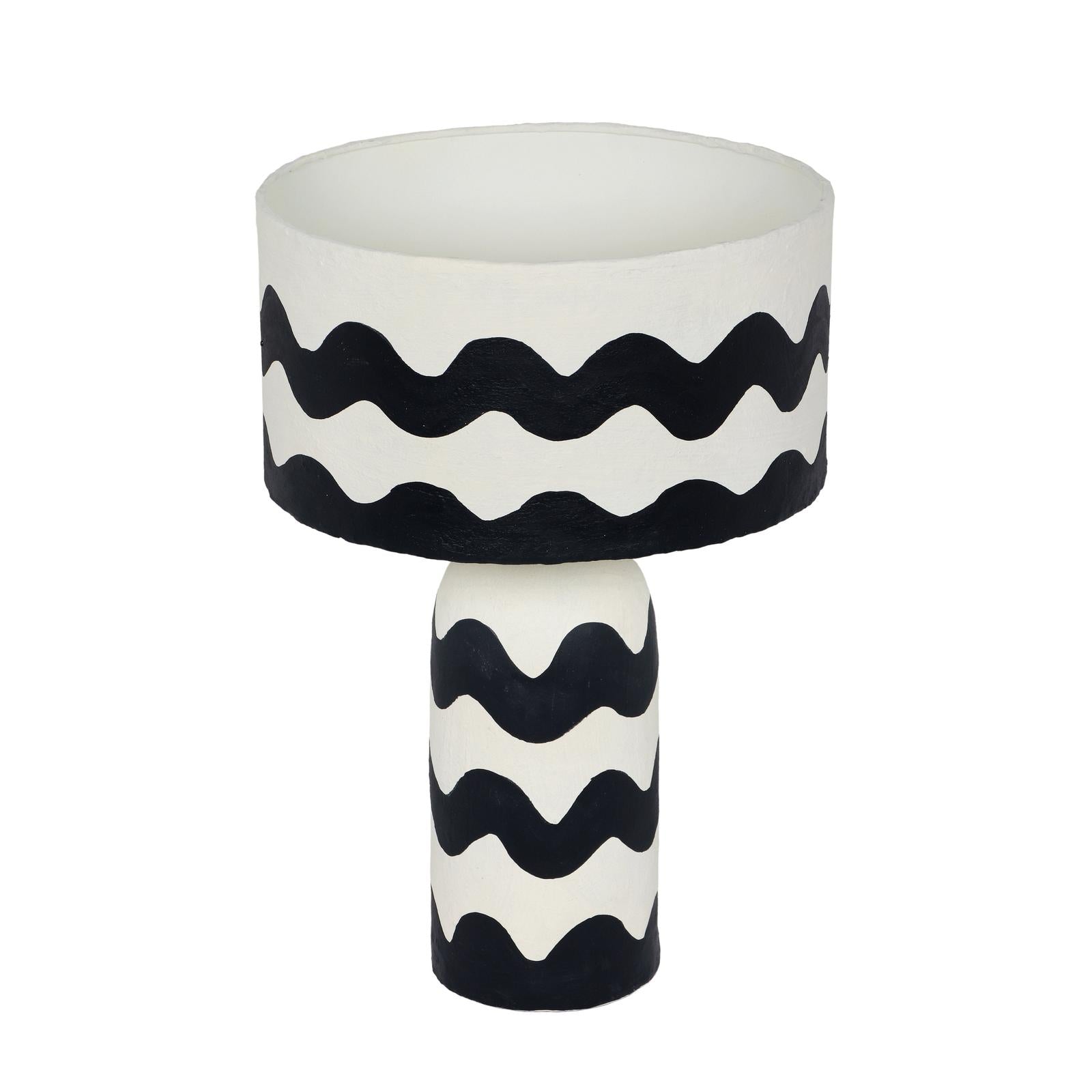 TOV Furniture Tropea Black Waves Papier Mache Table Lamp