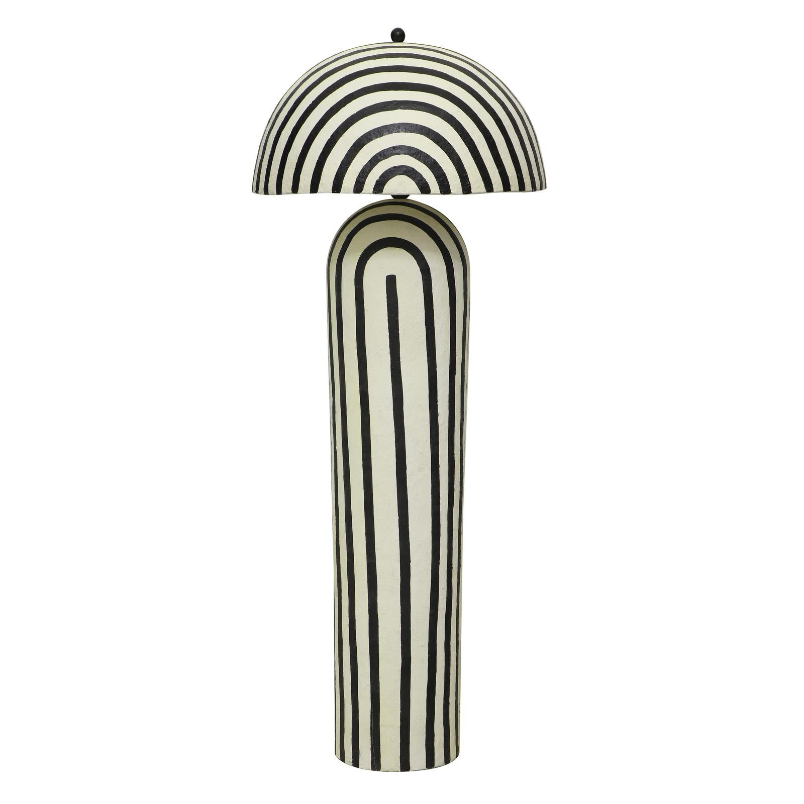TOV Furniture Maiori Black Striped Papier Mache Floor Lamp