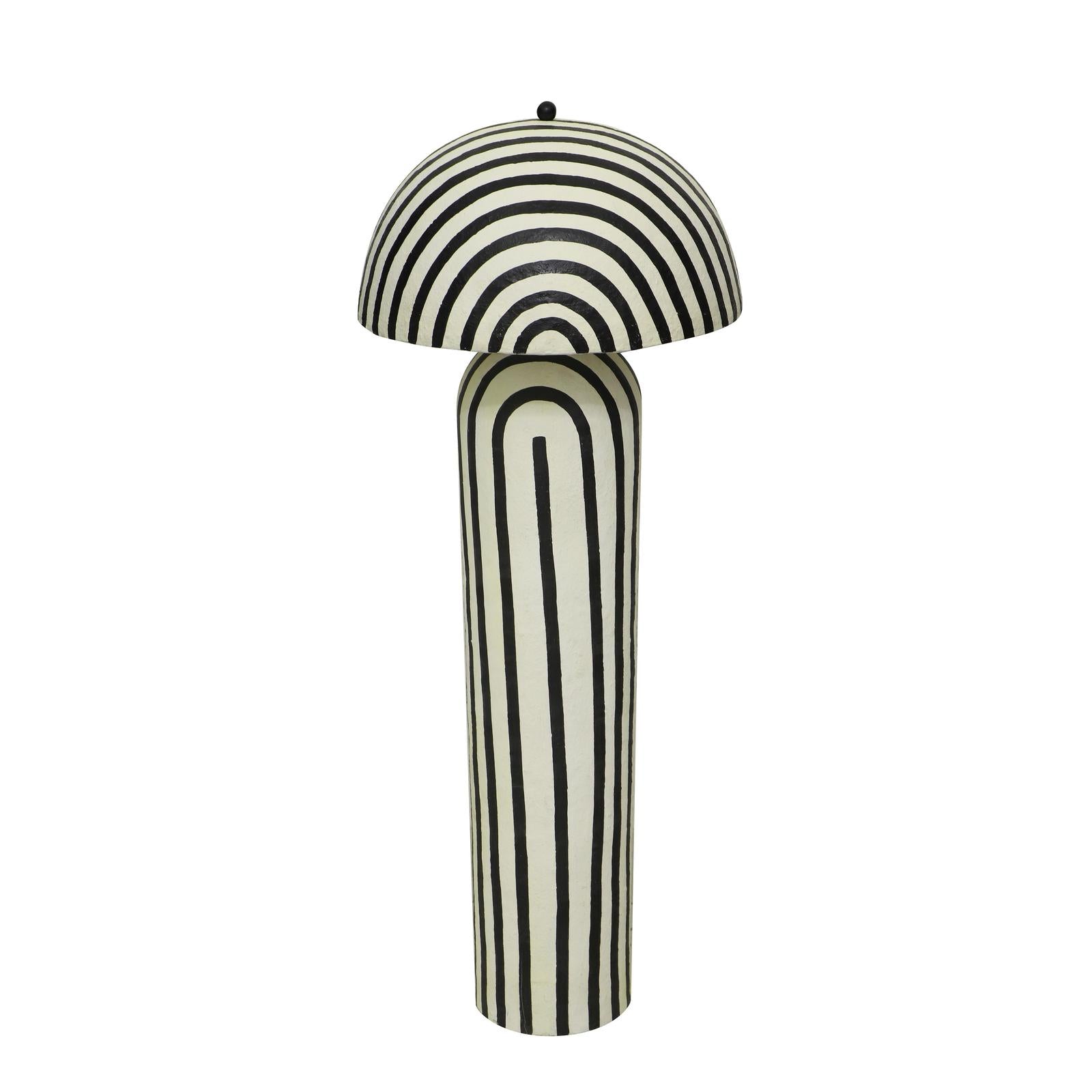 TOV Furniture Maiori Black Striped Papier Mache Floor Lamp