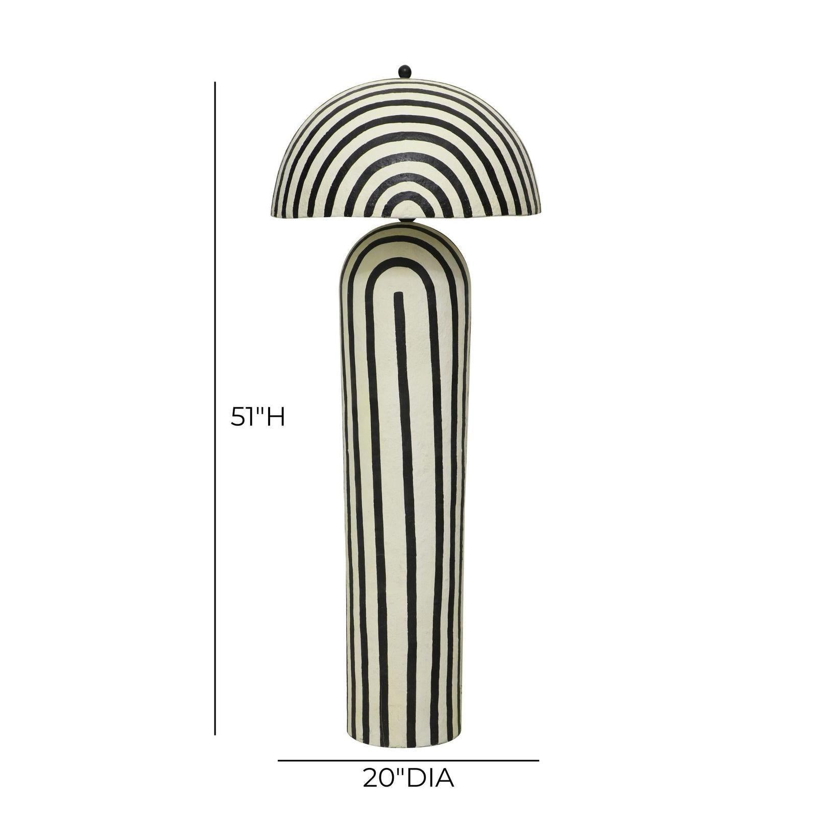 TOV Furniture Maiori Black Striped Papier Mache Floor Lamp