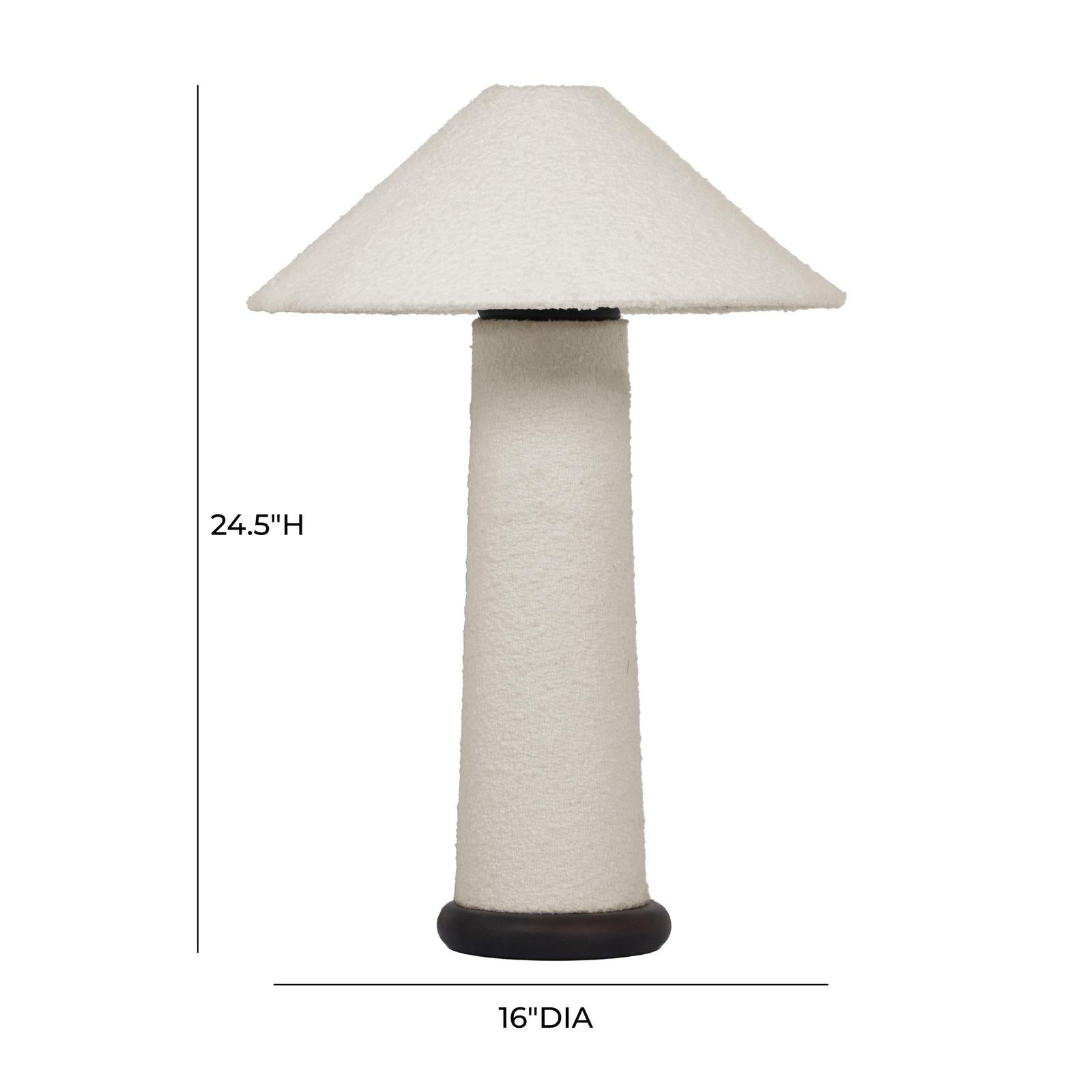 TOV Furniture Faith White Boucle Table Lamp