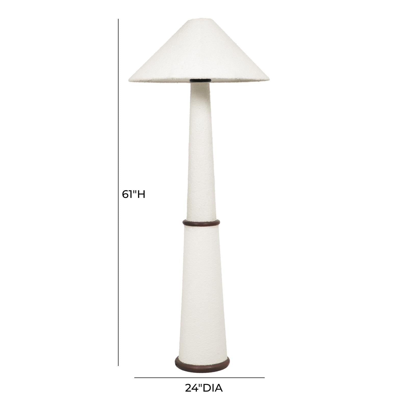 TOV Furniture Faith White Boucle Floor Lamp
