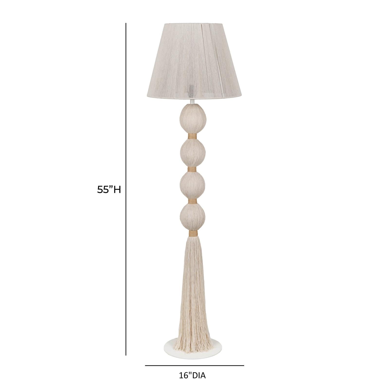 TOV Furniture Samba White Cotton Floor Lamp
