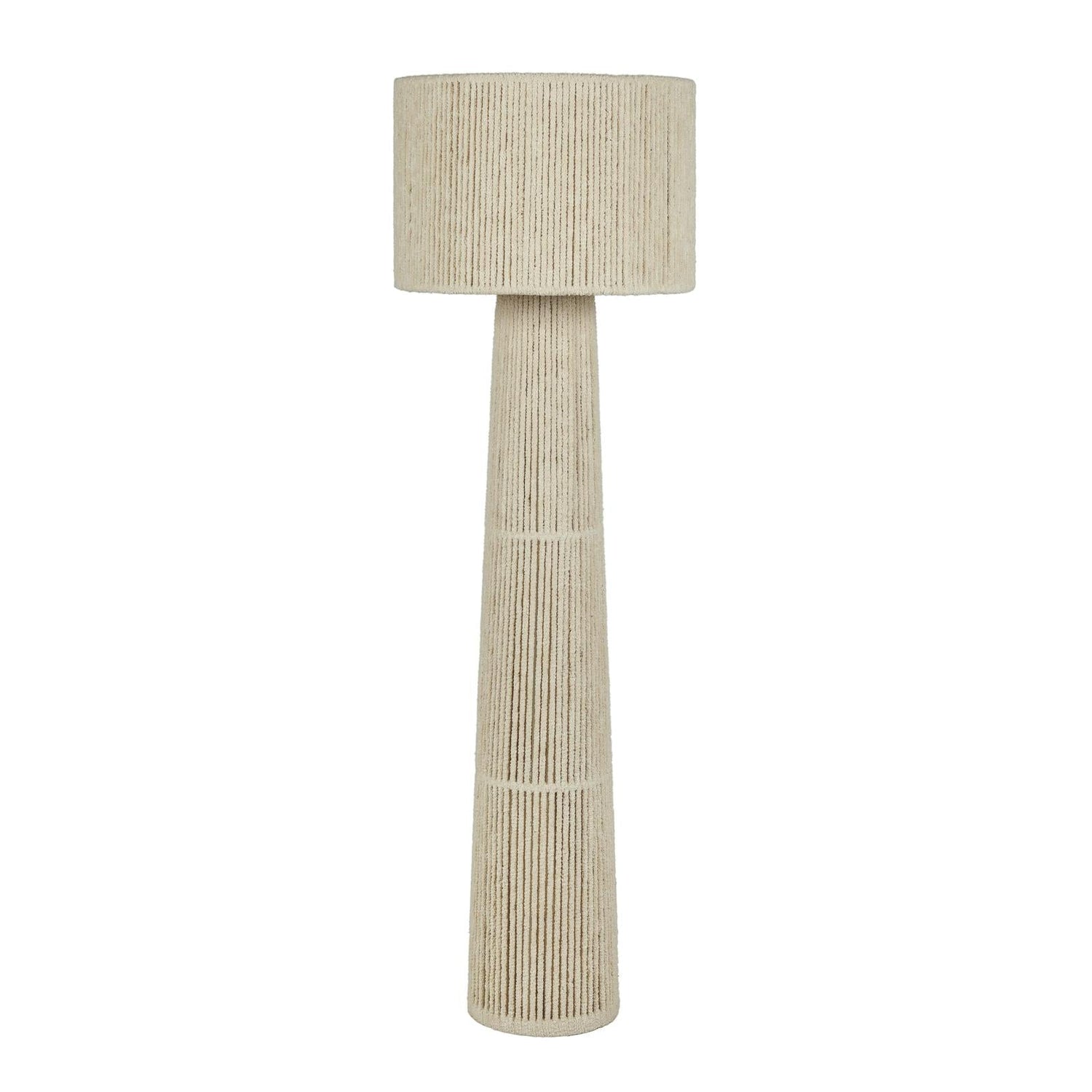 TOV Furniture Tapered Natural Chenille Fiber Floor Lamp