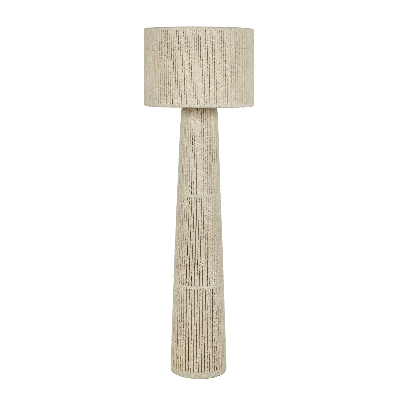 TOV Furniture Tapered Natural Chenille Fiber Floor Lamp