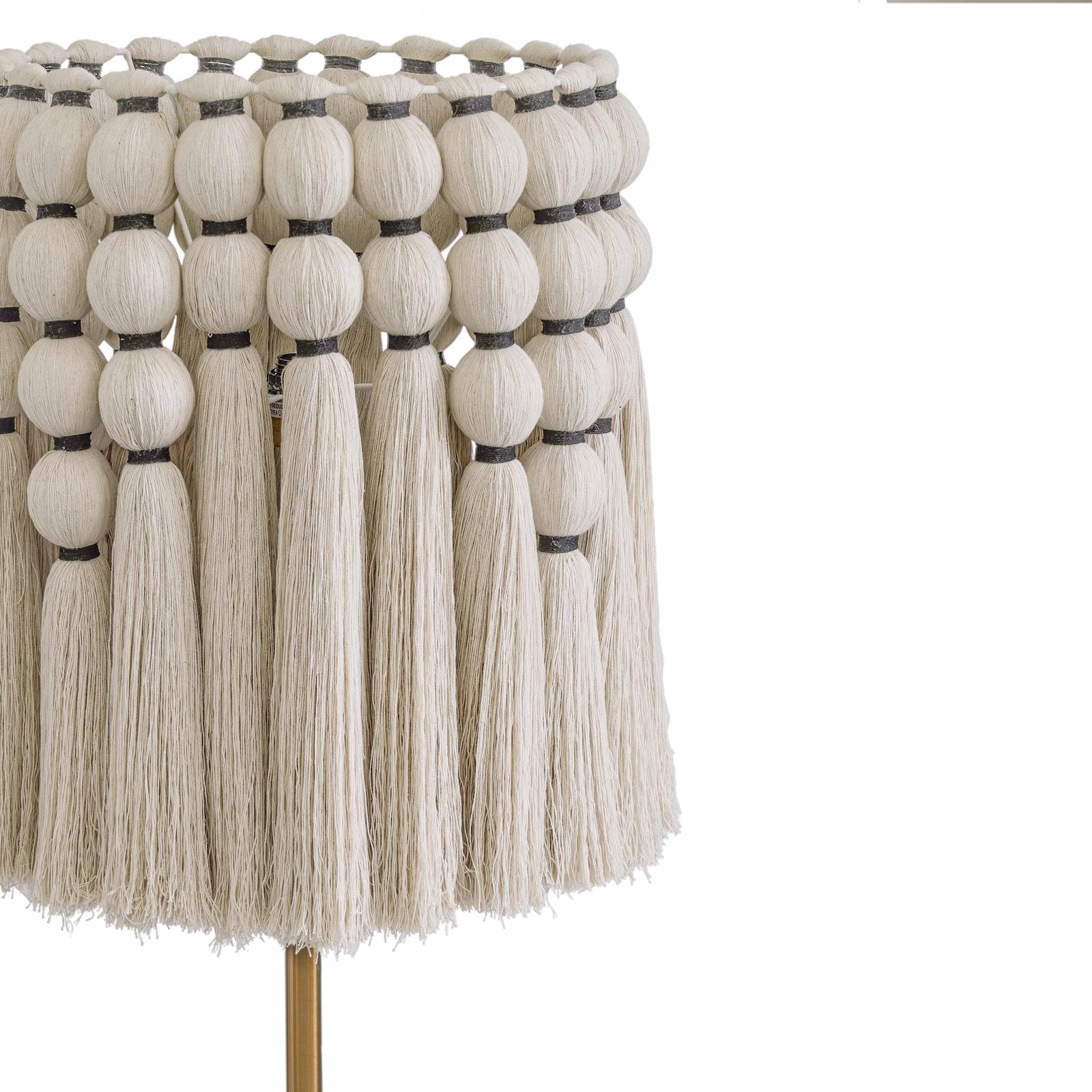 TOV Furniture Tutu Cream Cotton Tasseled Floor Lamp