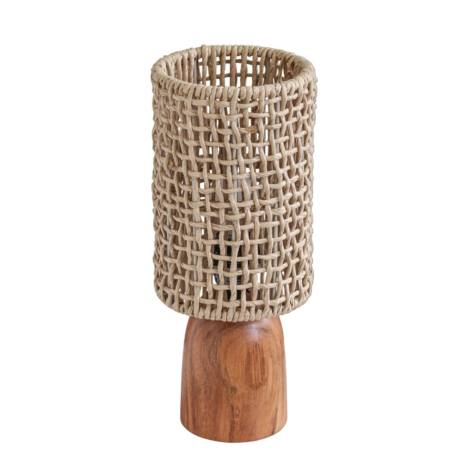 TOV Furniture Kombu Natural Raffia and Wood Small Table Lamp