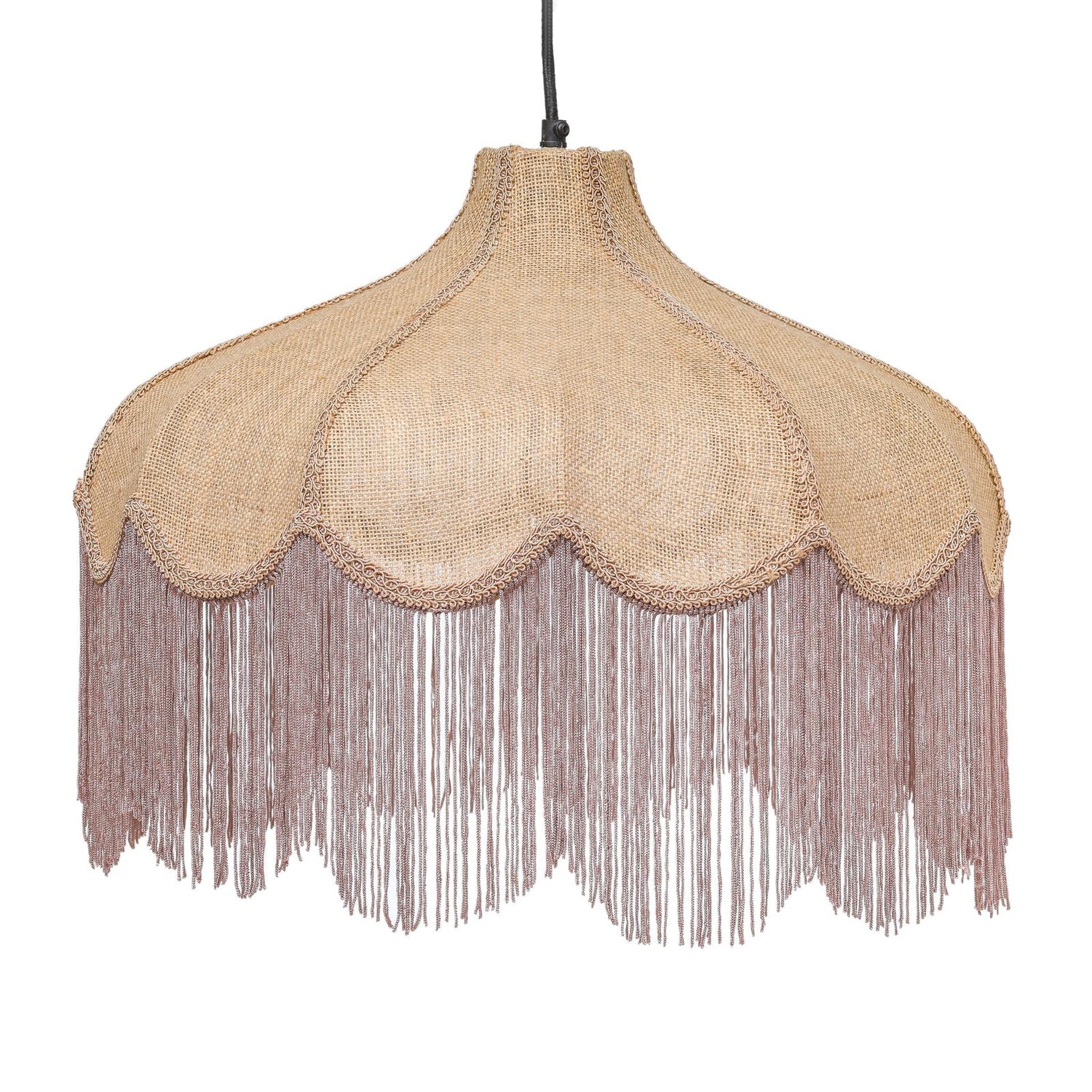 TOV Furniture Buchanan Jute Fringed Scalloped Pendant Light