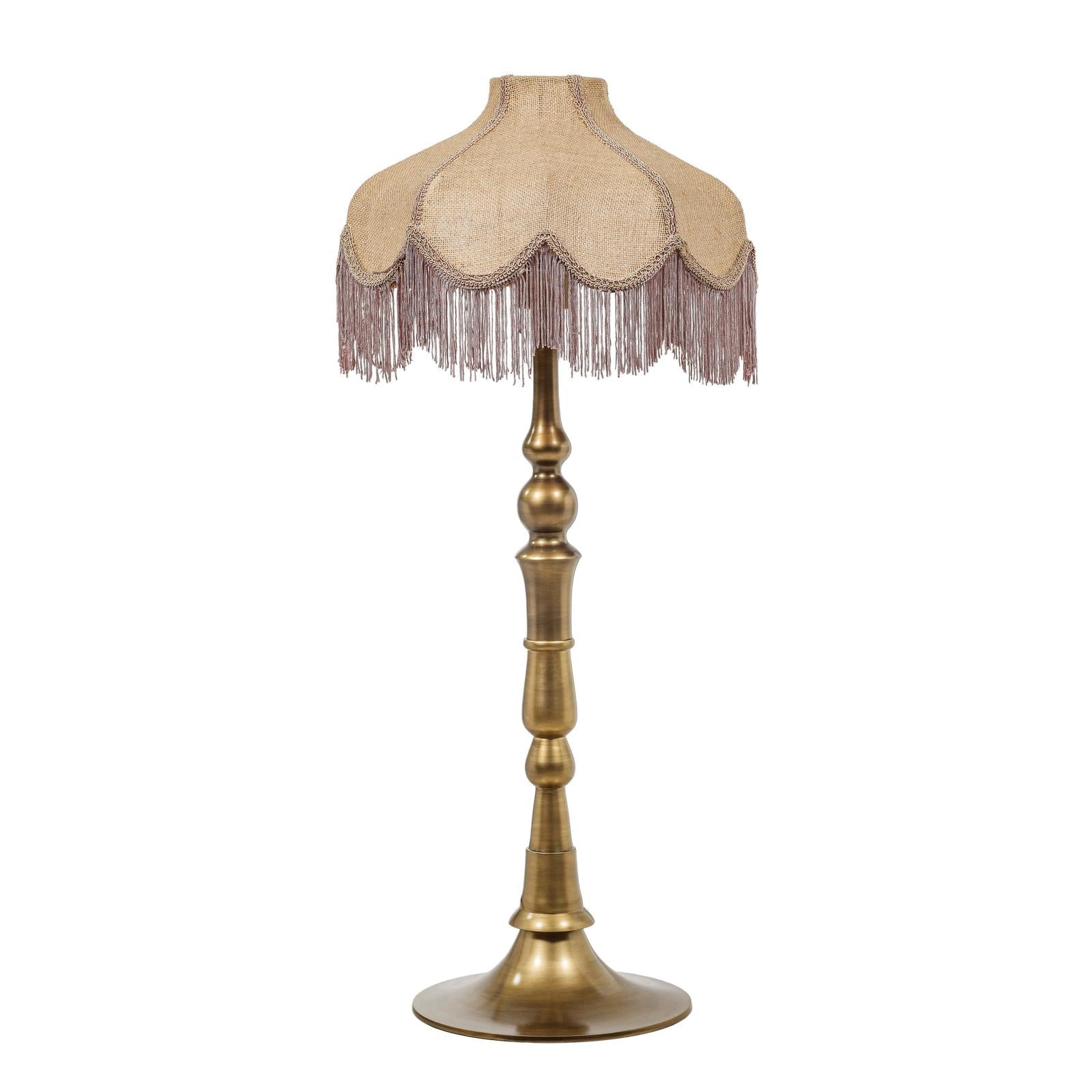 TOV Furniture Buchanan Jute Fringed Scalloped Table Lamp