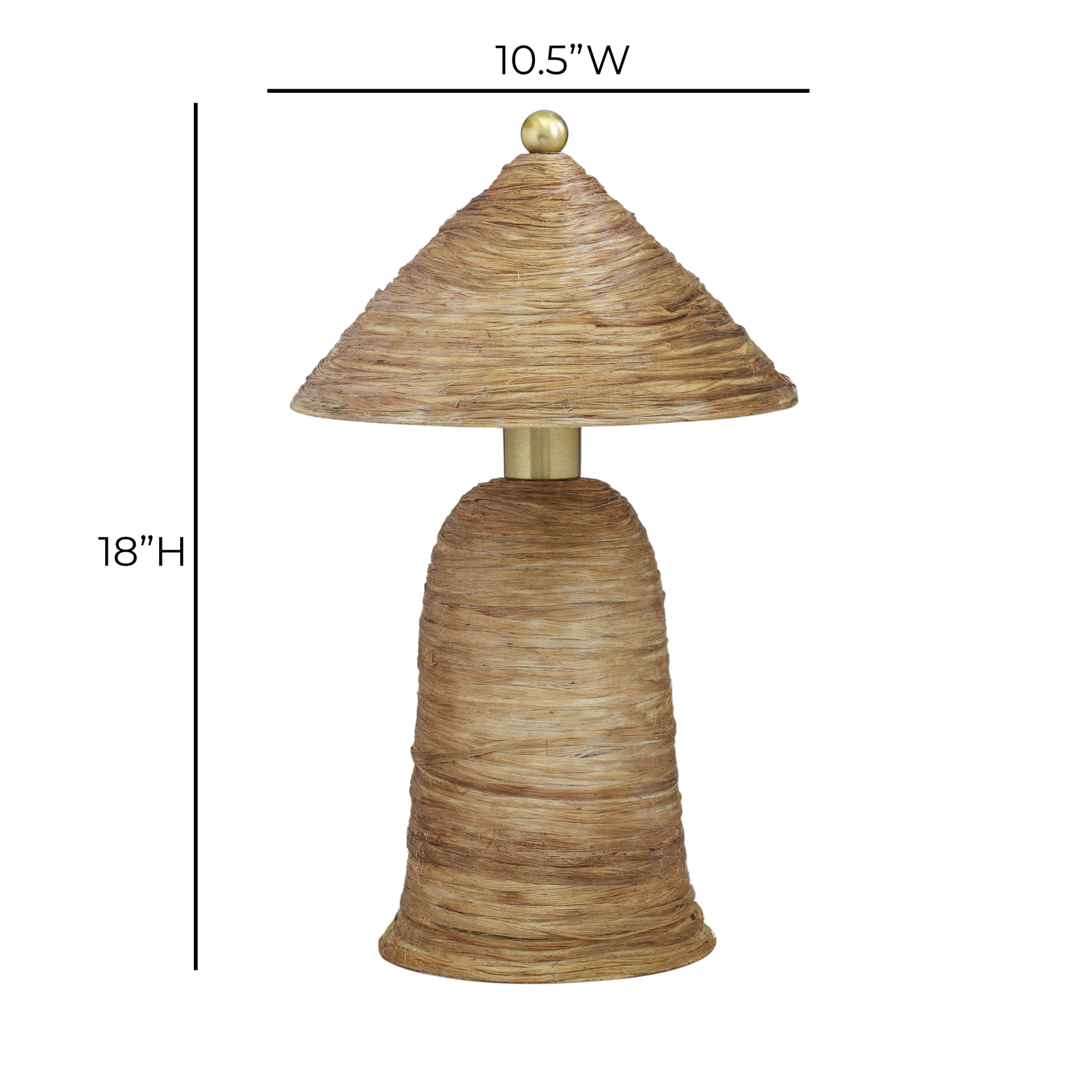 TOV Furniture Coco Natural Coconut Fiber Pointed Table Lamp