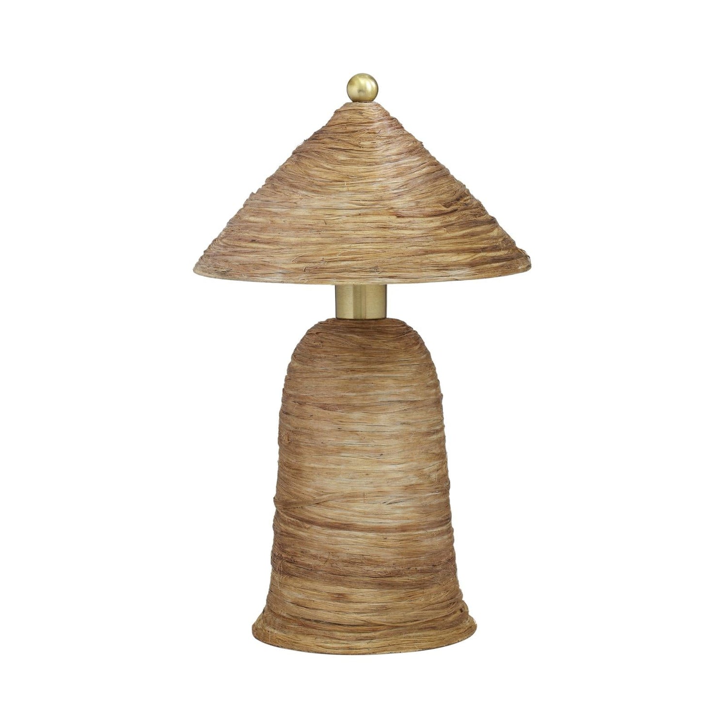 TOV Furniture Coco Natural Coconut Fiber Pointed Table Lamp