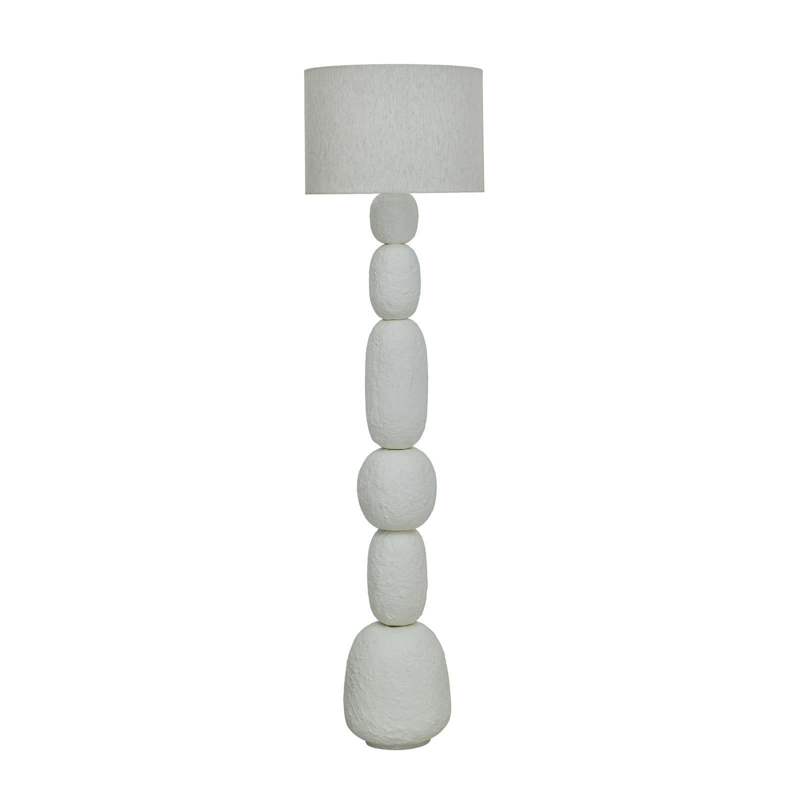 TOV Furniture Pebble Cream Papier Mache Floor Lamp