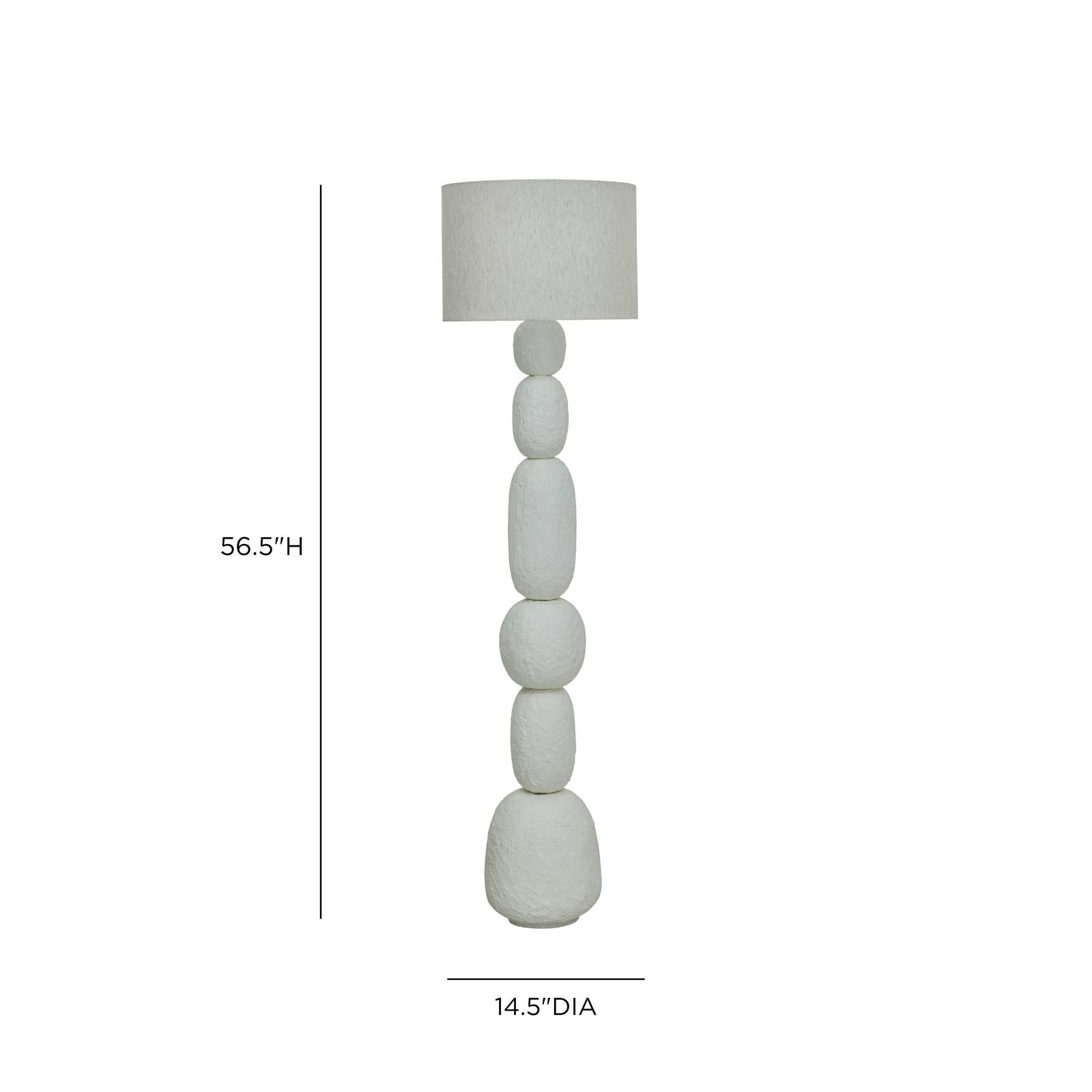 TOV Furniture Pebble Cream Papier Mache Floor Lamp