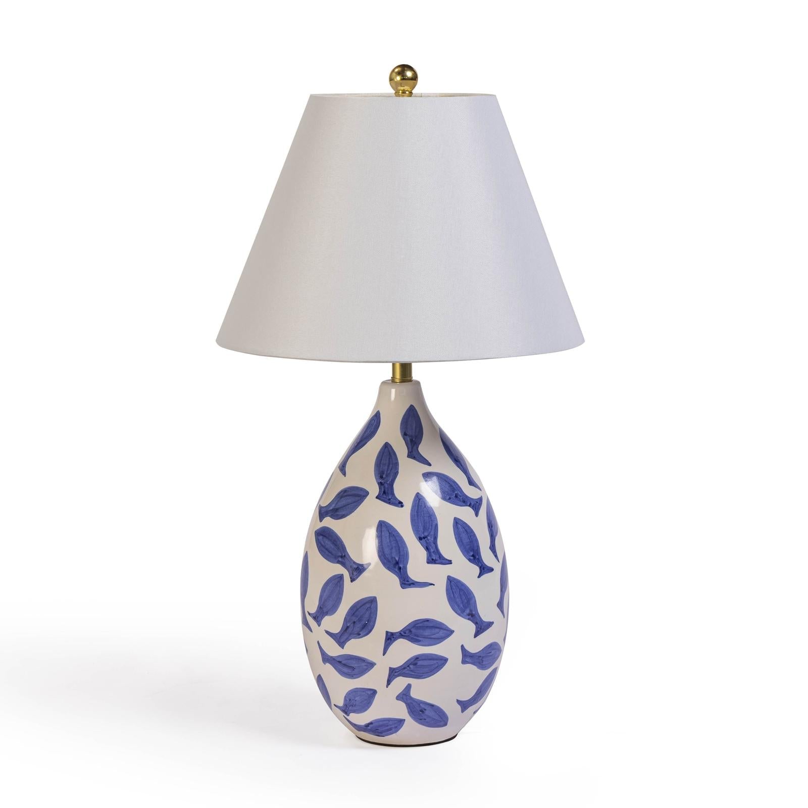 TOV Furniture Sardine White & Blue Ceramic Table Lamp