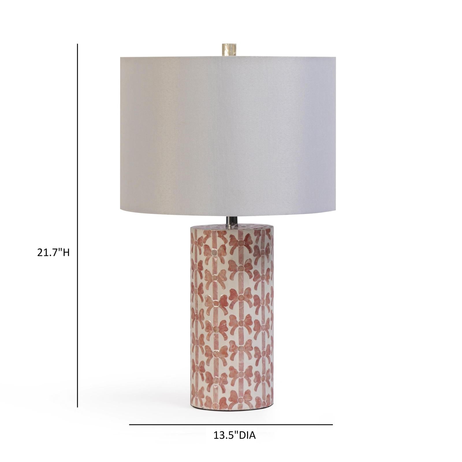 TOV Furniture Lassy Pink Ribbon Capiz Shell Table Lamp