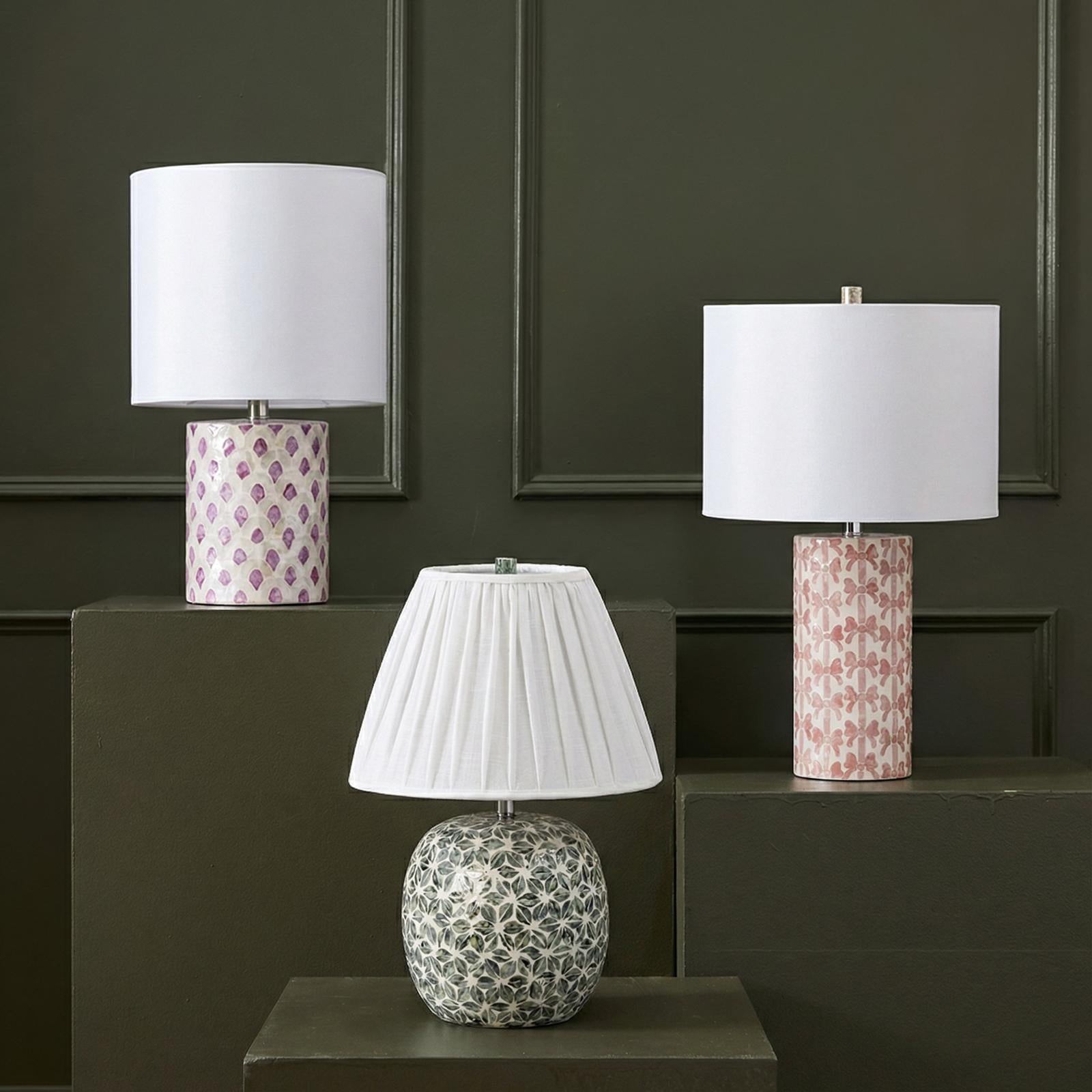 TOV Furniture Lassy Pink Ribbon Capiz Shell Table Lamp