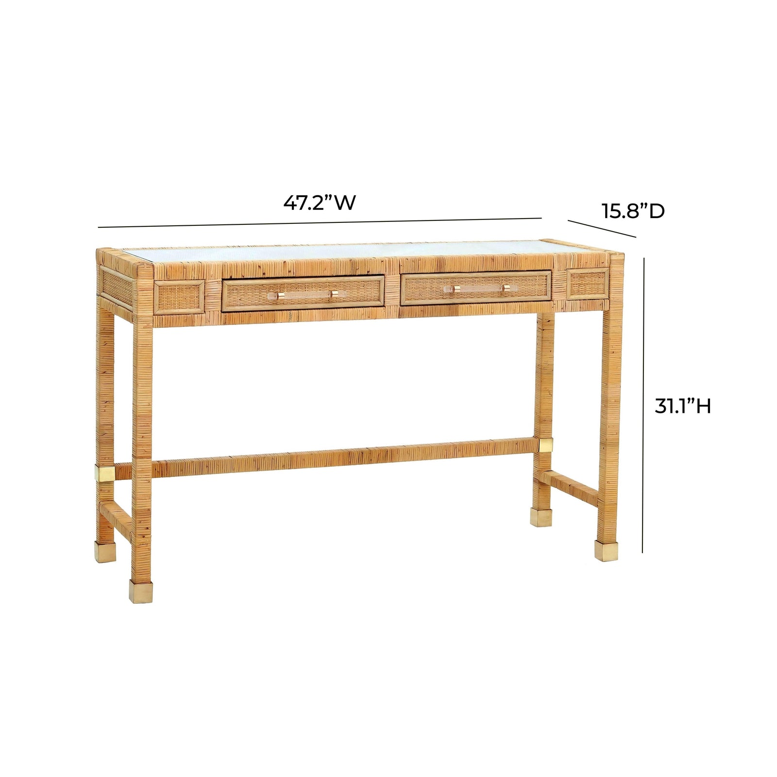 TOV Furniture Amara Rattan Desk