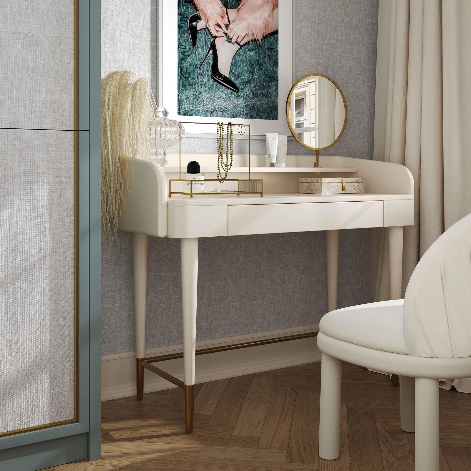 TOV Furniture Penelope Vegan Leather Wrapped Vanity Desk