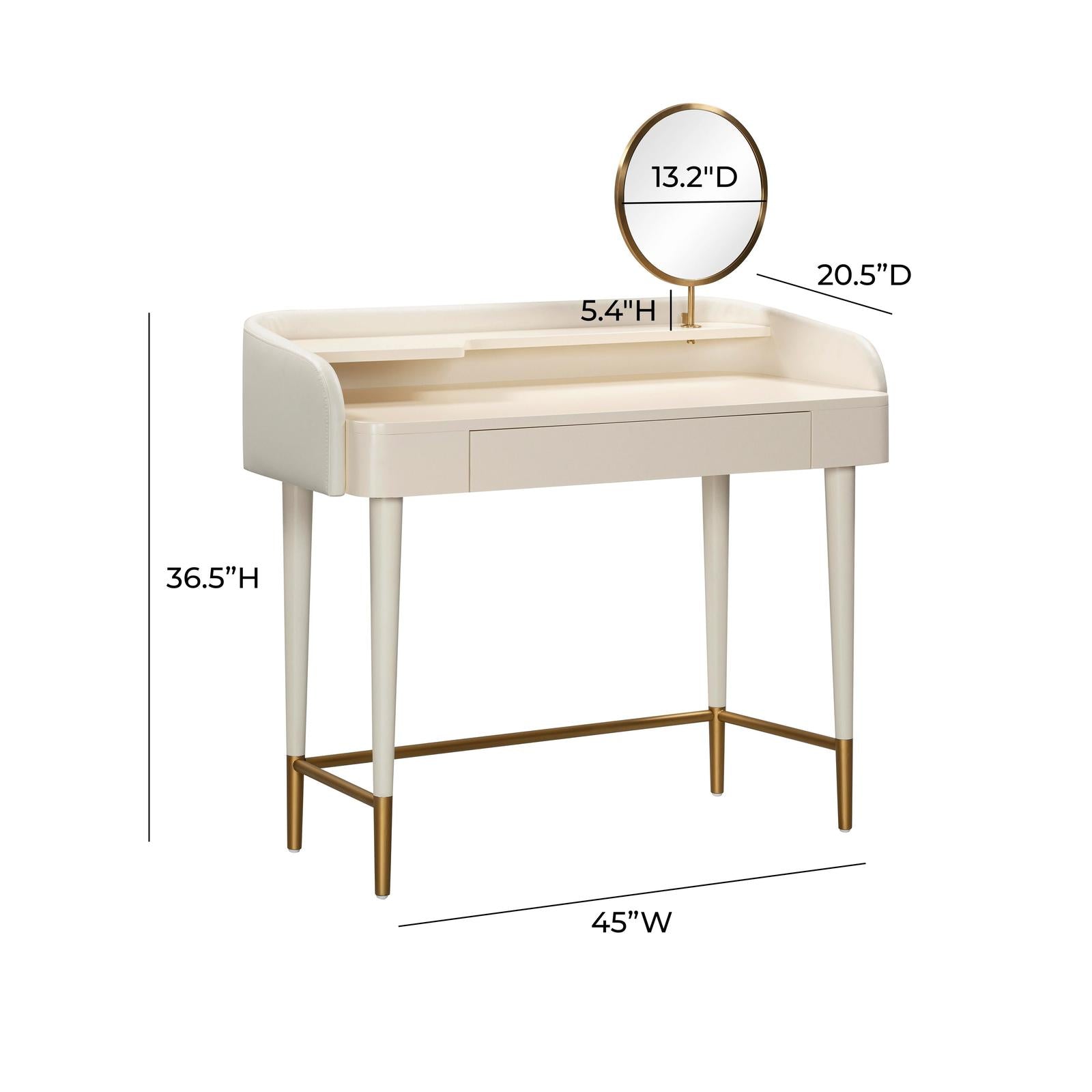TOV Furniture Penelope Vegan Leather Wrapped Vanity Desk