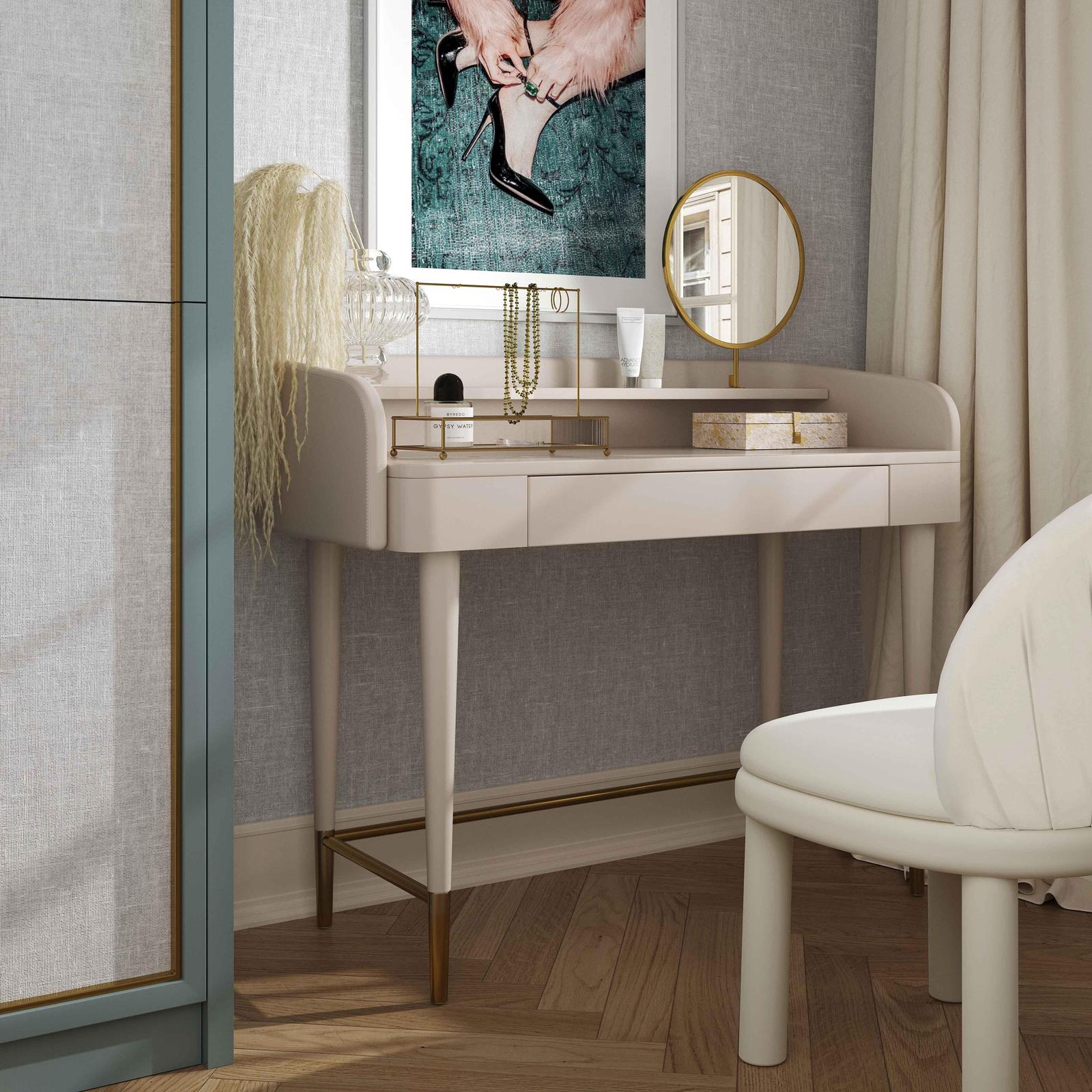 TOV Furniture Penelope Vegan Leather Wrapped Vanity Desk