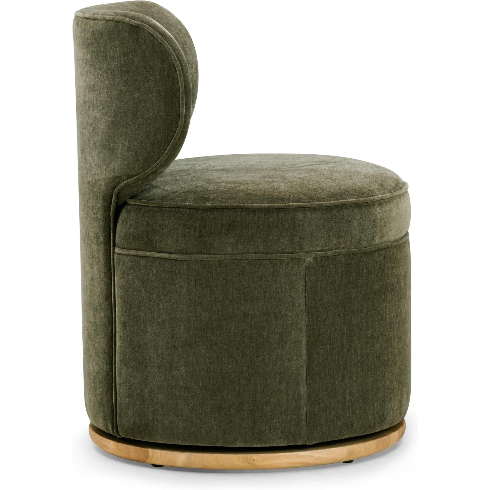 TOV Furniture Amaya Green Upcycled Contract-Grade Chenille Swivel Desk Chair
